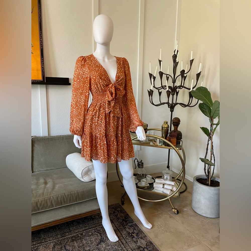 Orange Floral Women's Dress